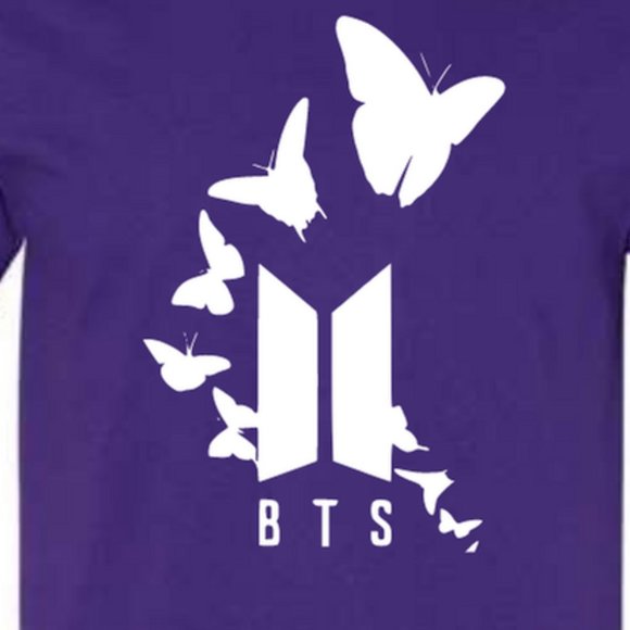 Purple BTS Butterfly Logo Shirt - Picture 2 of 3